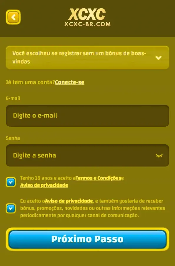 Como se cadastrar na XCXC plataforma passo a passo